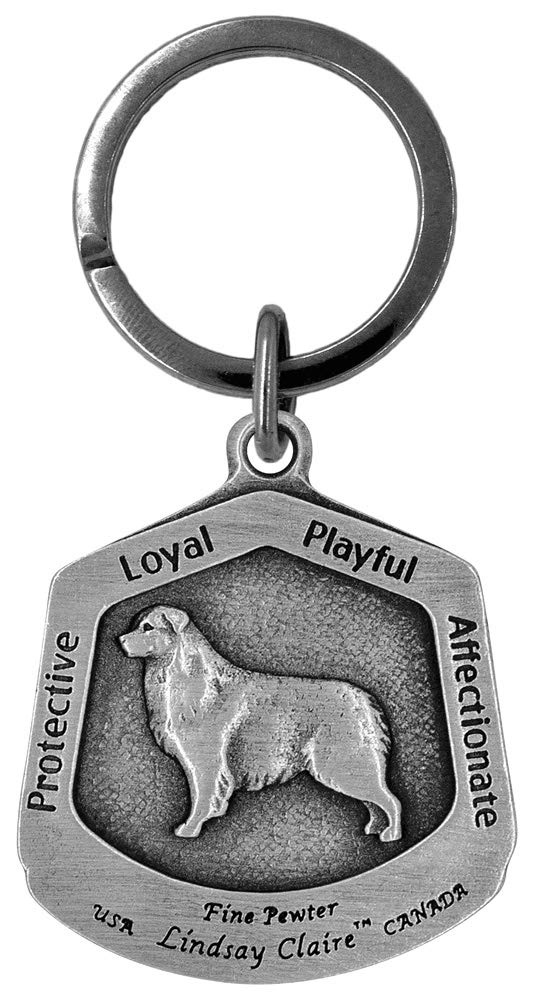 Hampshire Pewter Australian Shepherd Dog Keychain