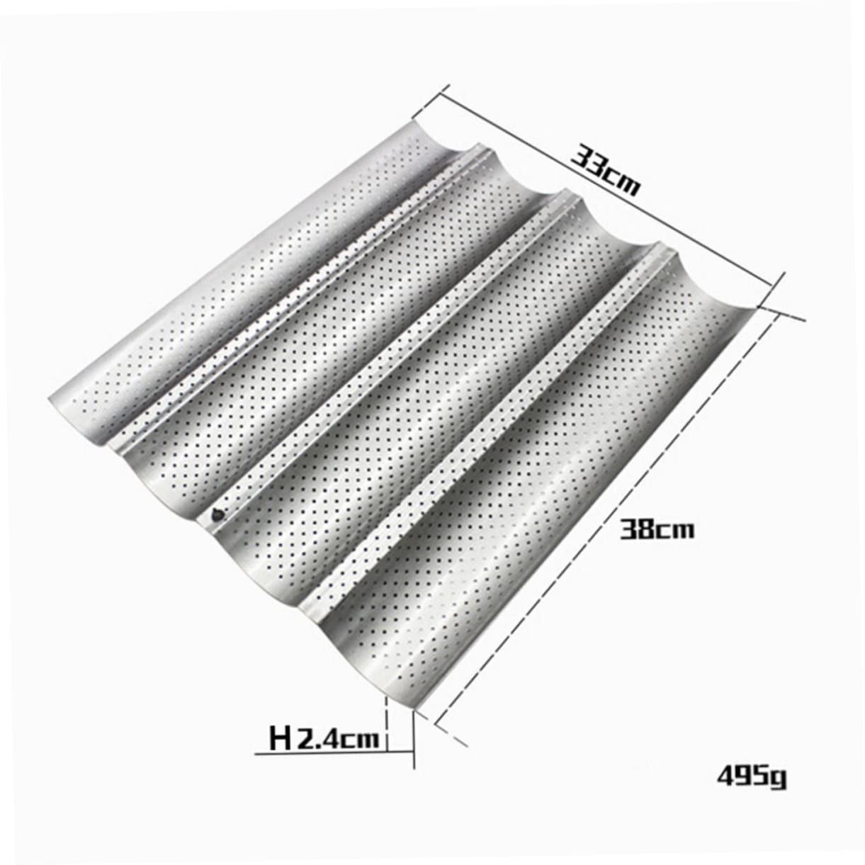 HOLIDYOYO 2pcs Nonstick Bread Mold Baking Tray Slots Premium Baking Mould for Home Kitchen and Restaurant Silver