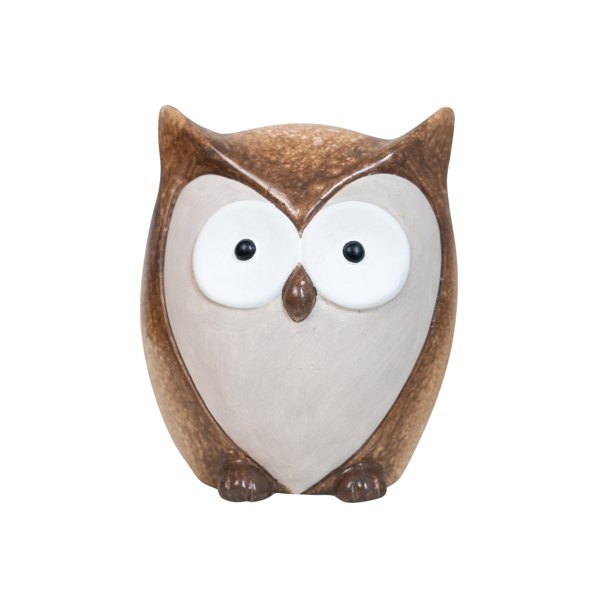 HEITMANN DECO - Ceramic Owl, Brown/Beige, Approx. 21.5 cm