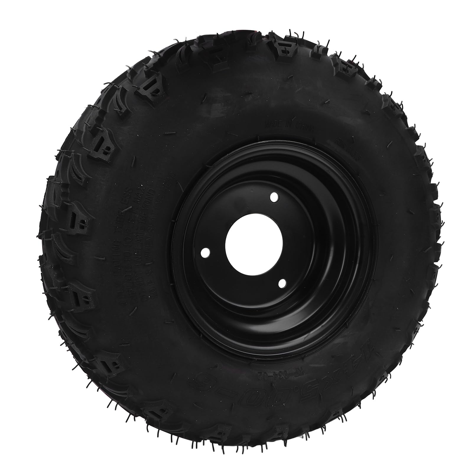 14X5.00 6 Pneumatici ATV Cerchio in lega di alluminio nero 3 fori 6PR Pneumatici in gomma antiforatura per Go Kart Fuoristrada Carrello Tutti i terreni
