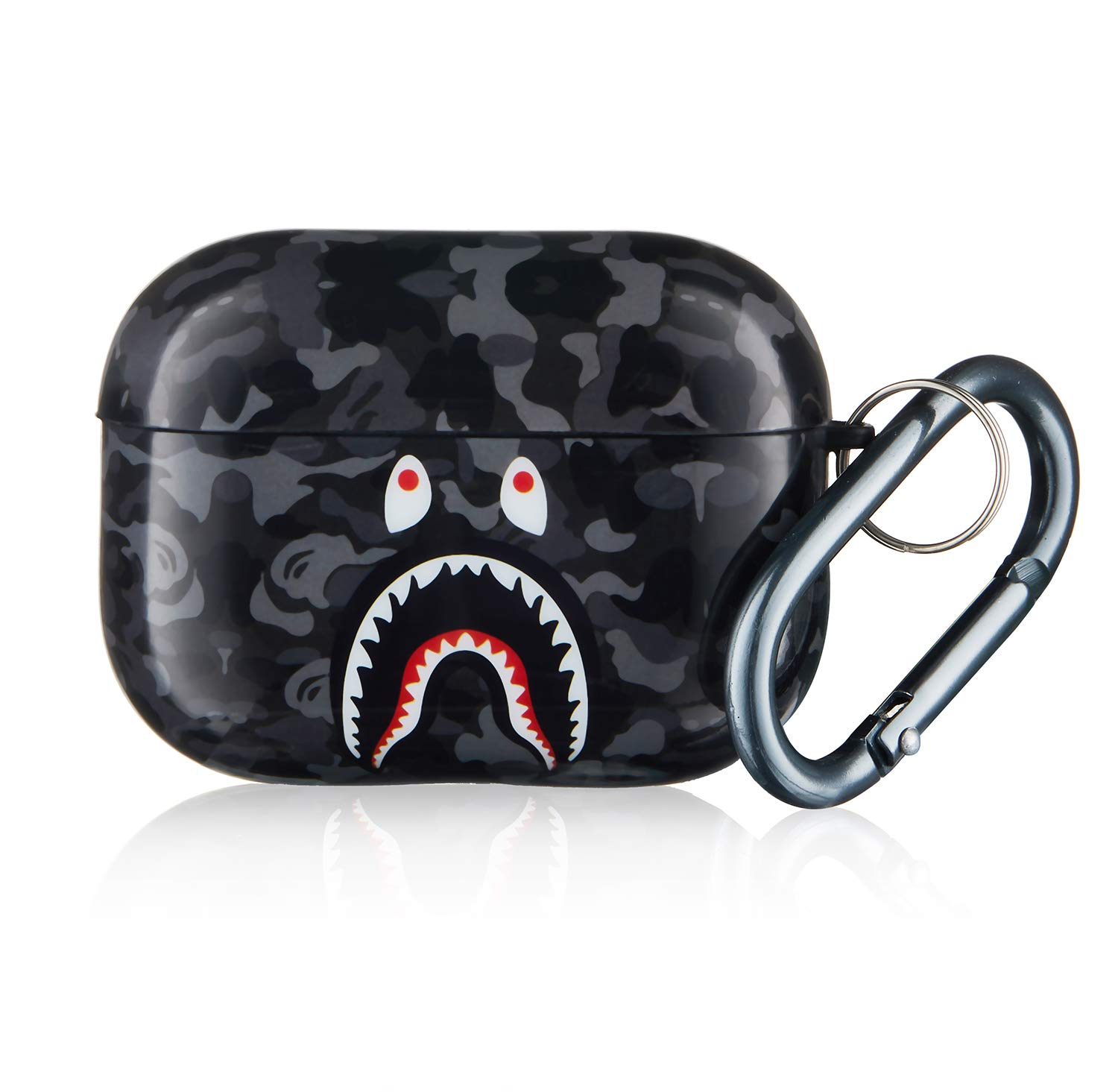 Vagadog for AirPod Pro 2019/Pro 2 Gen 2022 Case for AirPods Pro Cover Air Pods Pro Cases Fashion Hard IMD Design Trendy Cartoon Cute Fancy Funny Aesthetic for Girls Boys Men Teen Kids (Black Shark)