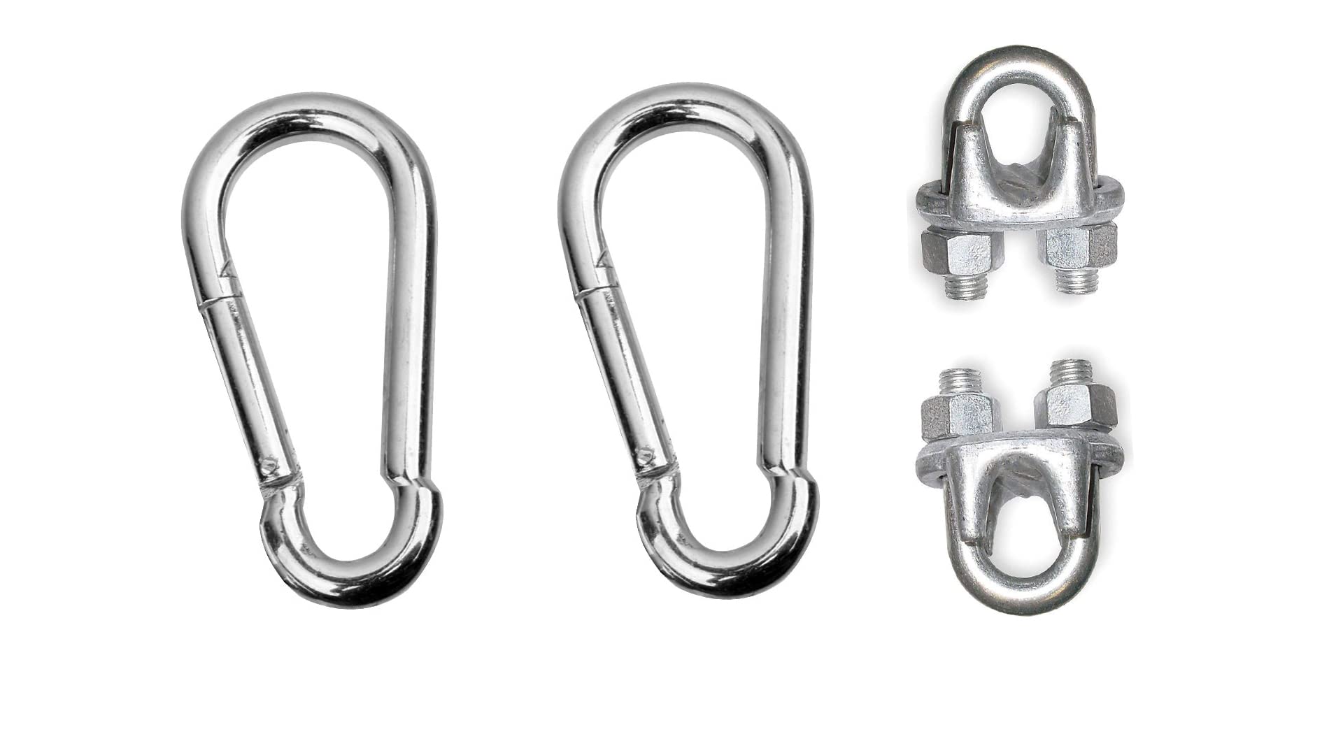 Awesome M8x80mm Heavy Duty Safety Lock Cable Attachment, Stainless Steel Spring Snap Hook Carabiner/Hook Swing Connector Multipurpose, Silver, with Free 2 Gym Wire Lock (15) (B0B7M275H2) Amazon Price History, Amazon Price Tracker