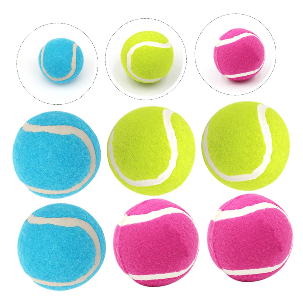 6 Stück Hundetennisbälle aus Gummi, Leichte Wurfbälle für Welpen | Soft, Bissfest und Verschleißfest, für Drinnen und Draußen, Kleines Hundespielzeug im Mehrfachpack
