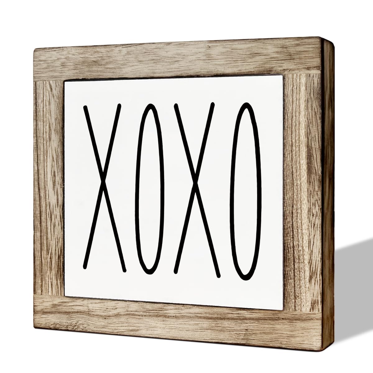 XOXO Sign, Wooden Box Signs for Home Decor, Decorative Wooden Table Sign, Farmhouse Decor, Rustic Tabletop Decor, Home Decor for Living Room Bedroom, Valentines Day Decor, Coffee Bar Decor