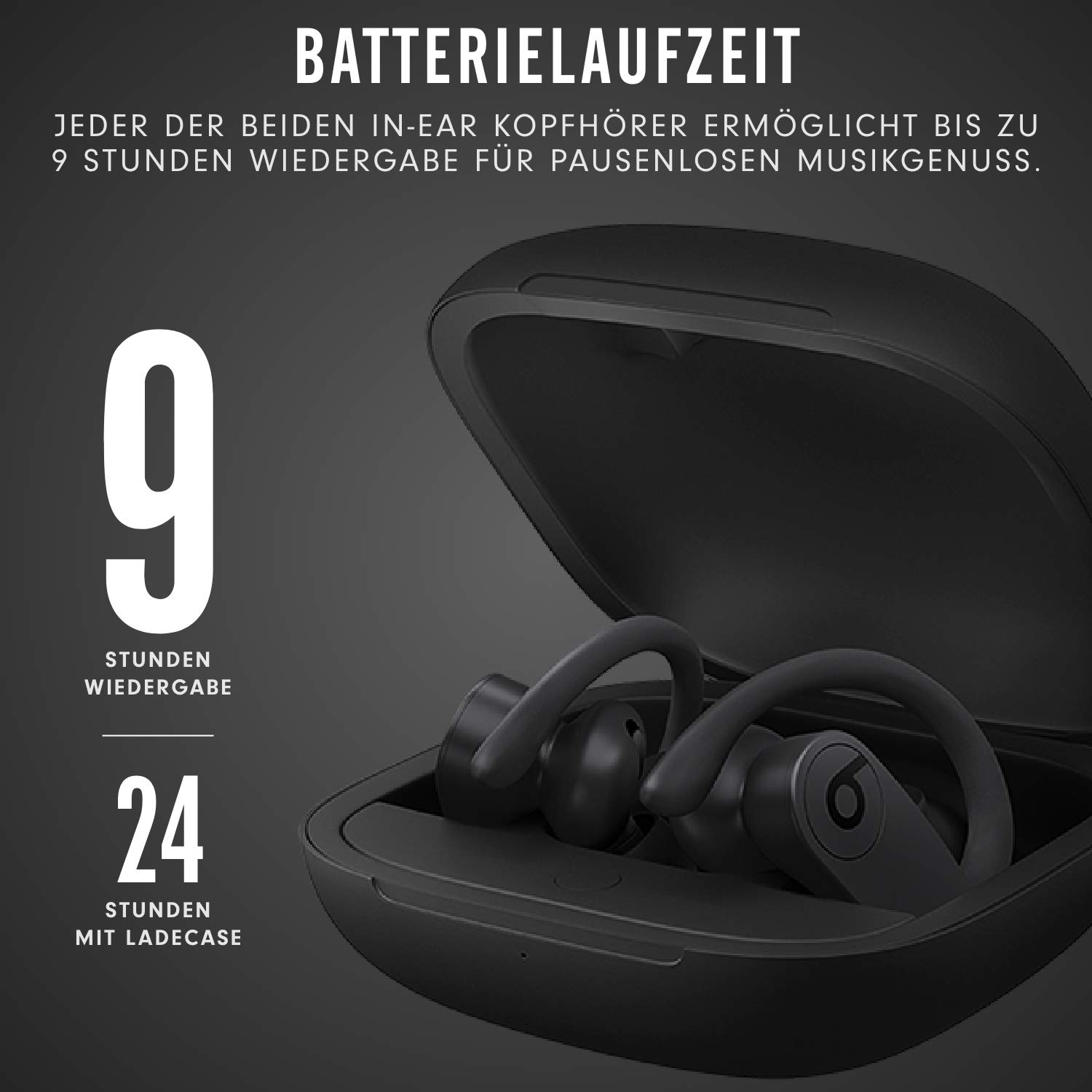 Beats Auricolari Powerbeats Pro wireless – Chip per cuffie Apple H1, Bluetooth di Classe 1, 9 ore di ascolto, auricolari resistenti al sudore- Nero (versione precedente)