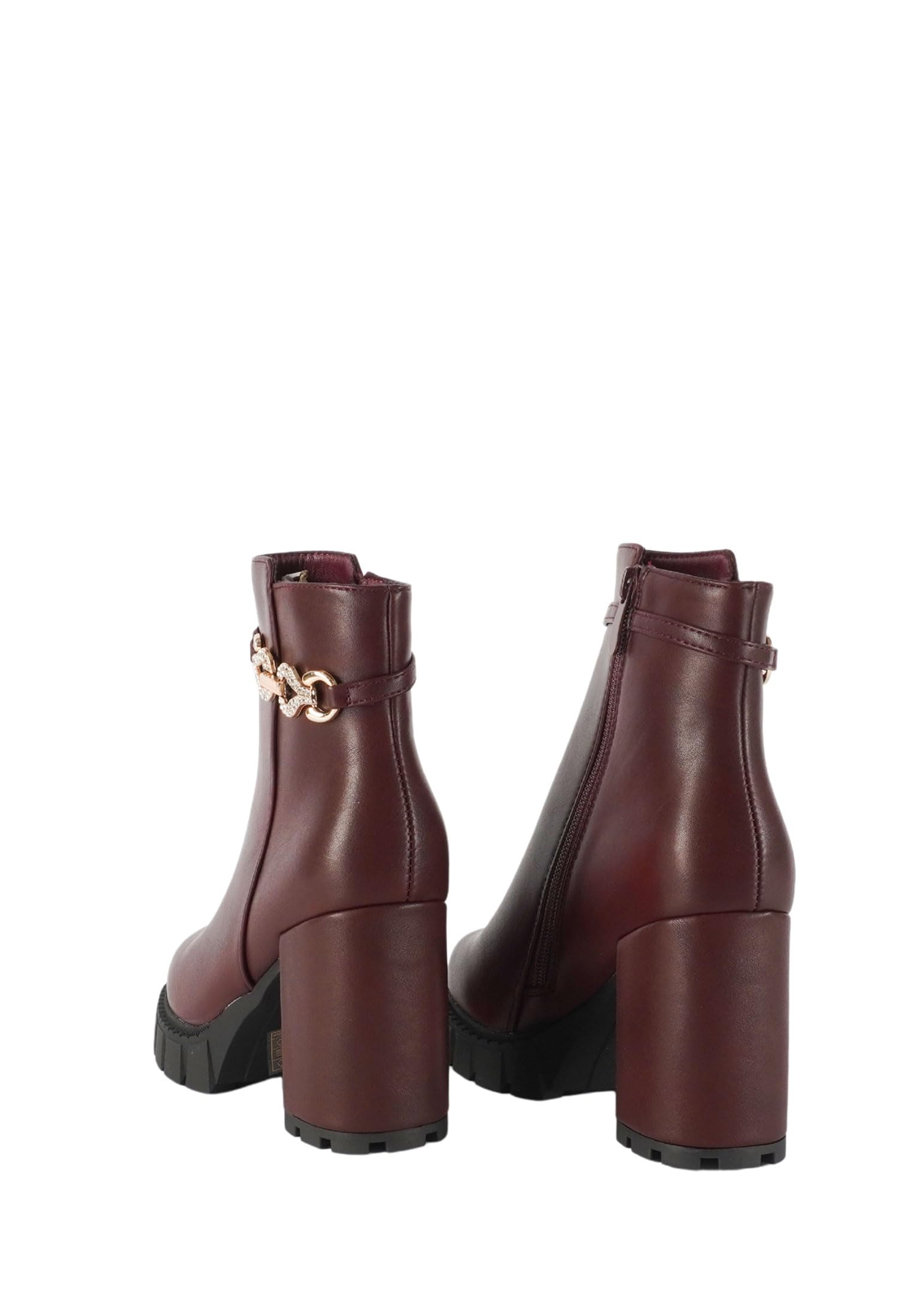 Ciabalù Stivaletti Donna con Tacco Alto Scarpa Elegante con Cinturino Gioiello e Strass, Platform 2.5cm, Tacco 9cm, Gambale 12,5cm, Zip Laterale