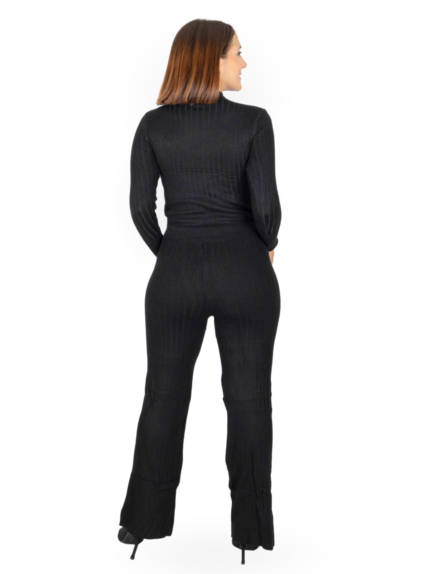 MAGIC SELECT Conjunto Punto Mujer 2 Piezas Conjunto de Jersey de Manga Larga con Pantalon Ajustable con Cordones. Set para Invierno, Otoño.