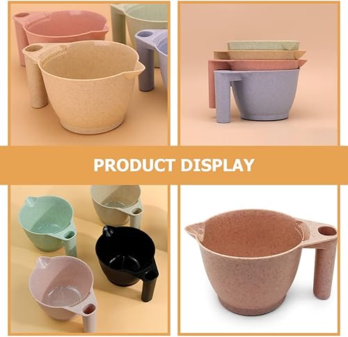 Miniatura 5 de Juego de 2 tazones de tinte para el cabello, cuencos de tinte de mezcla de plástico, para uso doméstico y de salón, color rosa