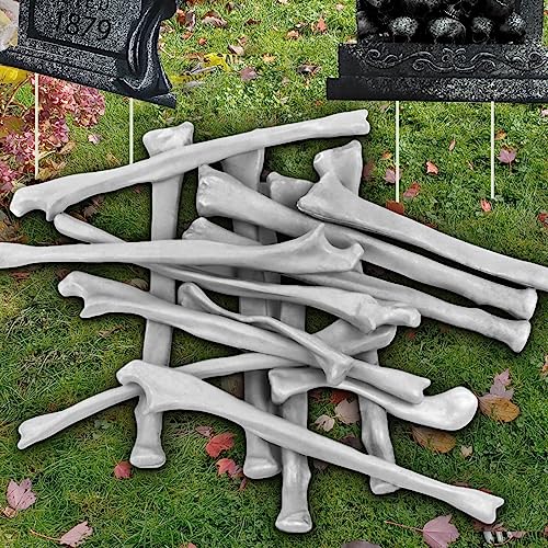 15 Pieces Skeleton Bones for Halloween Decoration - Plastic Bones Scary Props Decoration for Life Size Skull Bones Decor for Halloween Graveyard Scene Haunted Houses Outdoor Indoor