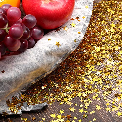 Image of 60 g Star Confetti Glitter Star Table Confetti Metallic Foil Stars for Party Wedding Festival Decorations(Glitter Gold Set, 10mm and 6mm)