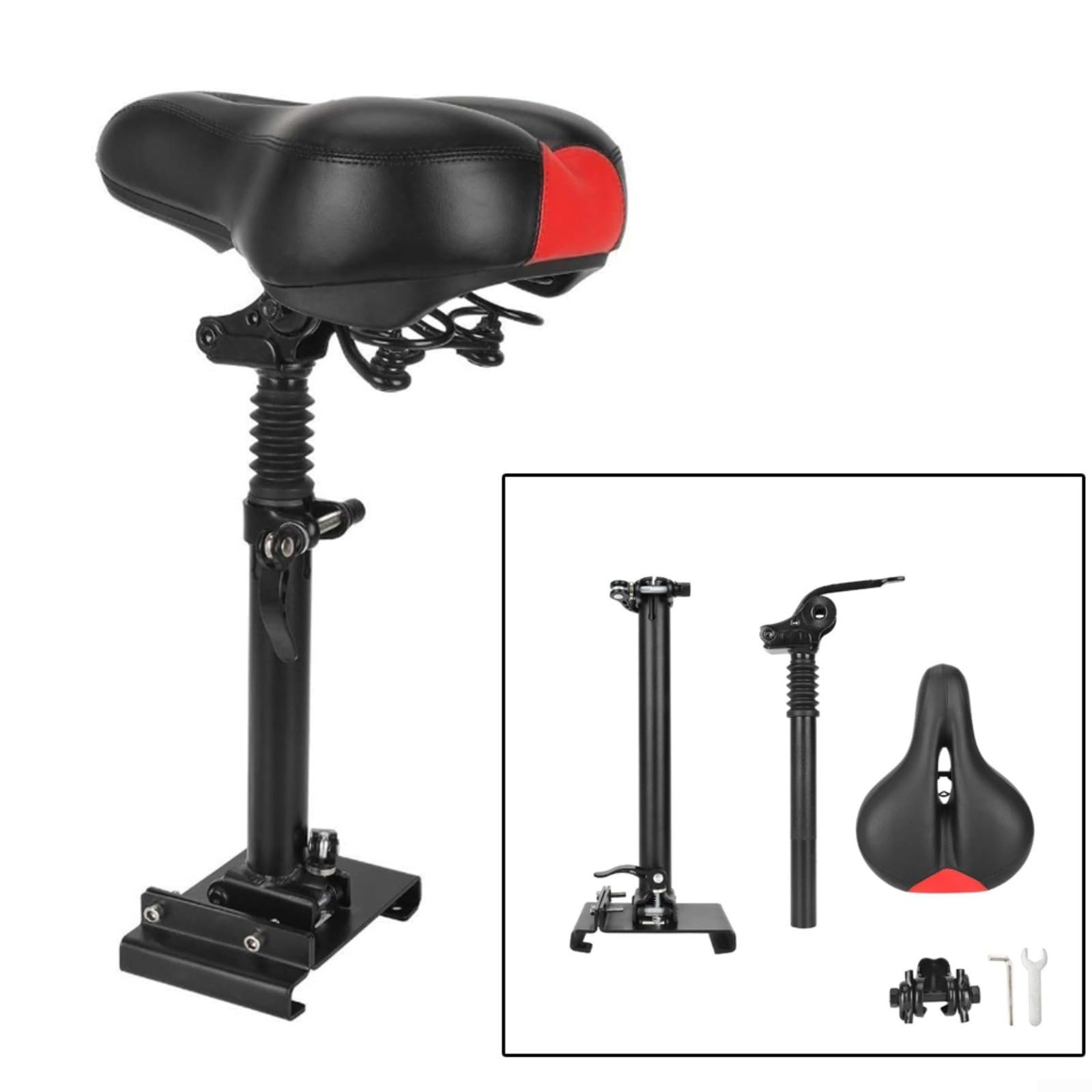 Siège pliable pour scooter électrique Xiaomi M365 Pro 1S, selle réglable en aluminium avec pare-chocs noir