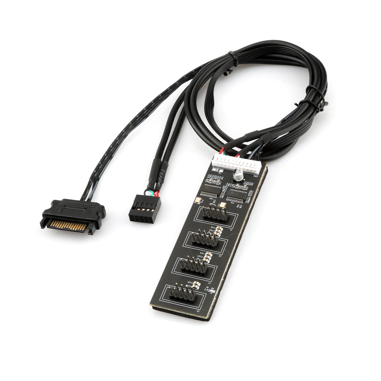 Ljmyy USB2.0 9Pin To 4 Port Header Splitter Hubs With SATAs Power For Motherboards Expansion And PCs Builds