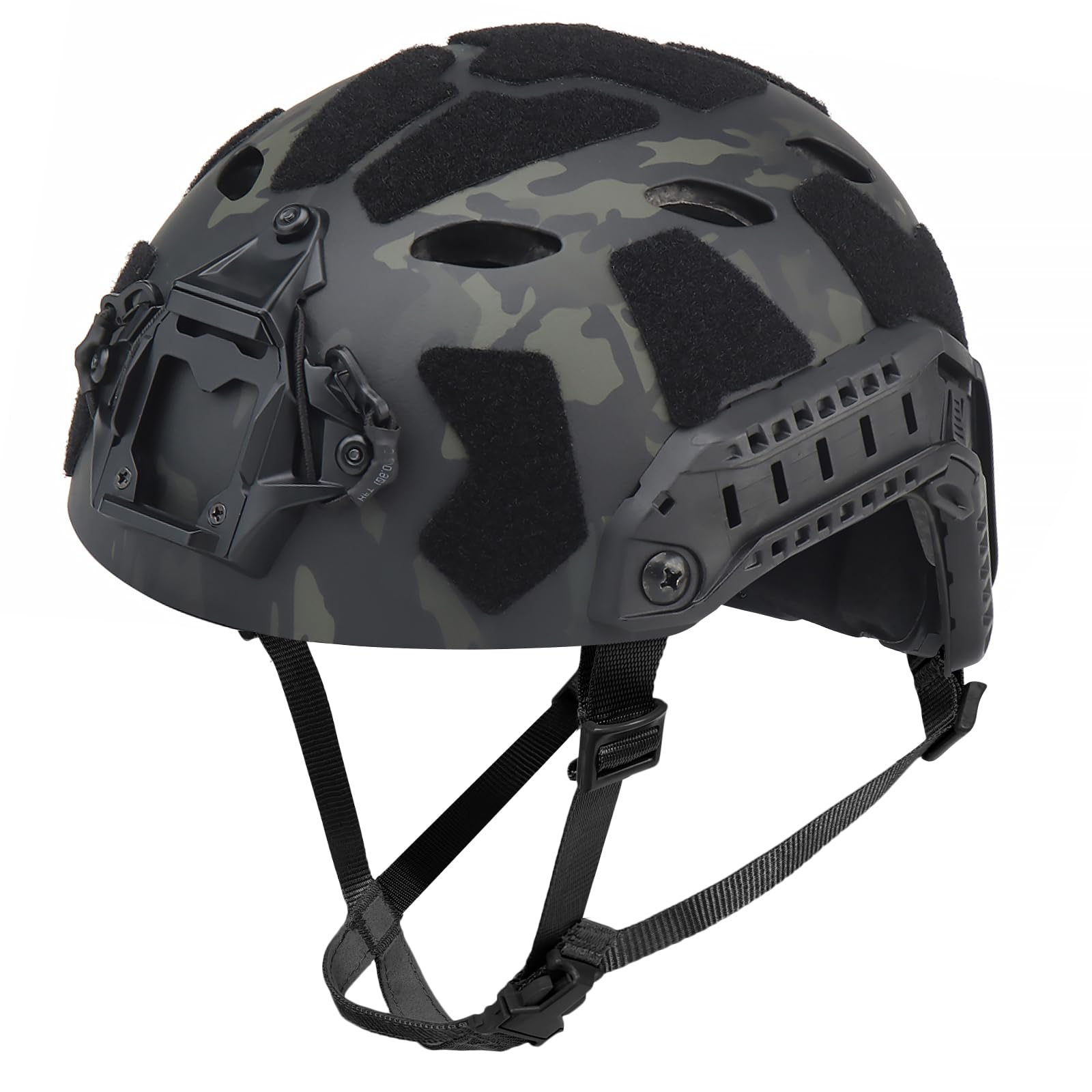 AOUTACC Lightweight Tactical Fast Helmet, Military Integrated Helmet with NVG Mount Base, Side Rails,Pre-Slotted Headset Strap for Outdoor Sports, CS