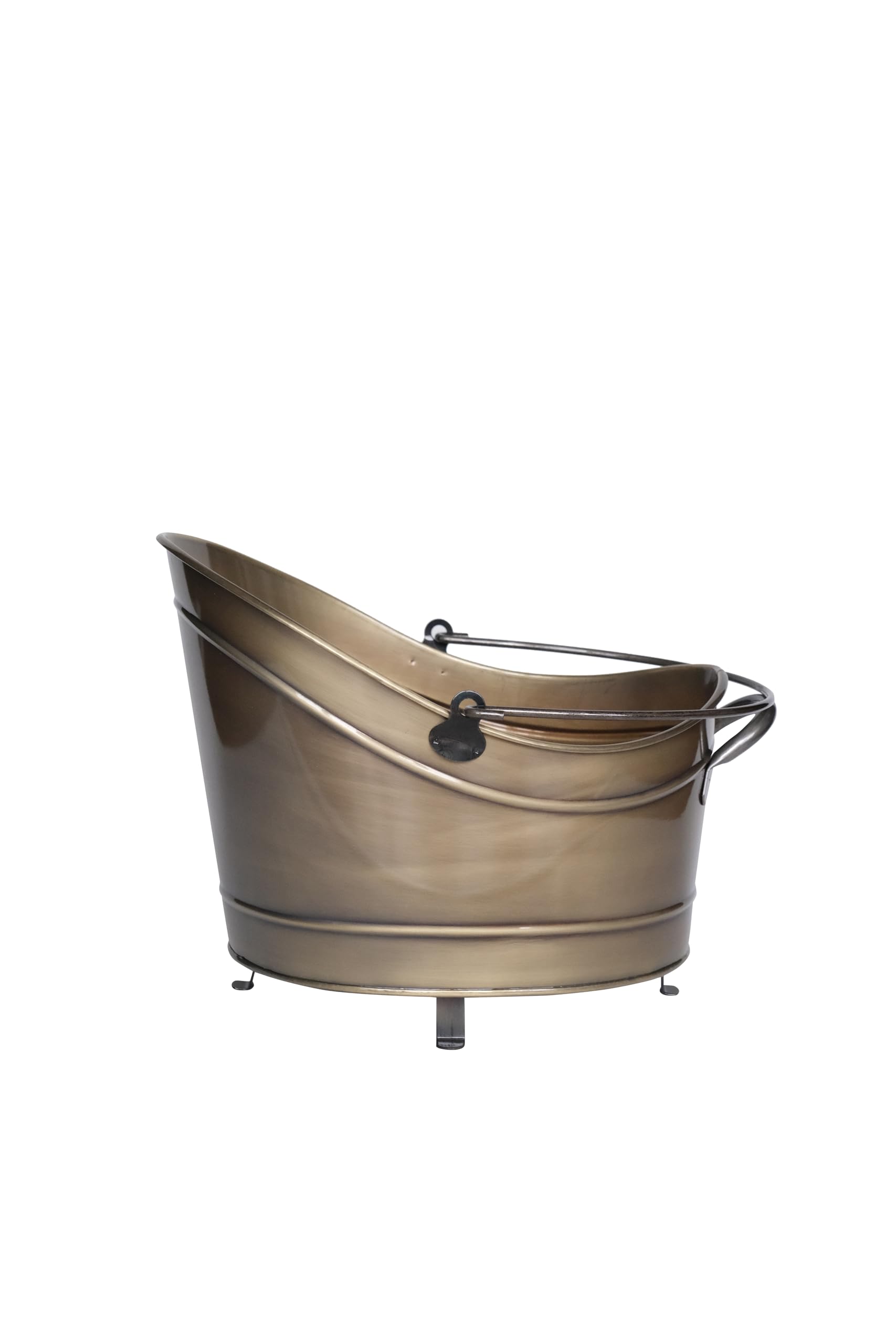 Metal Gold Gondol Tasarım Şömine-Soba Odun Depolama Saklama Kovası 45x36