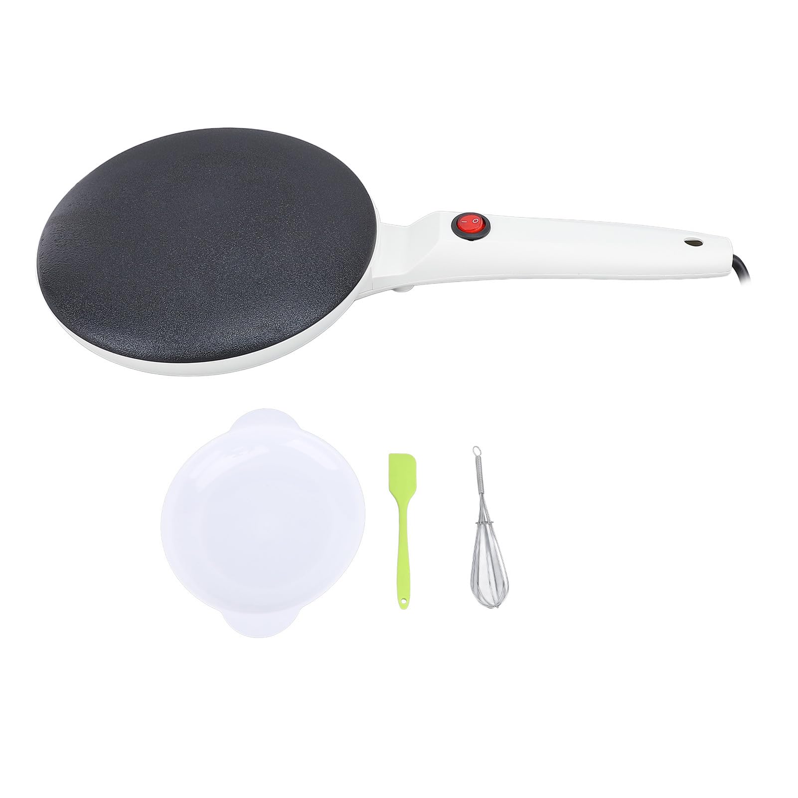 Crêpière électrique, 8 pouces, antiadhésive, sans fil Contrôle automatique de la température Nettoyage facile Poignée longue Crêpière portable pour crêpes, tortillas molles