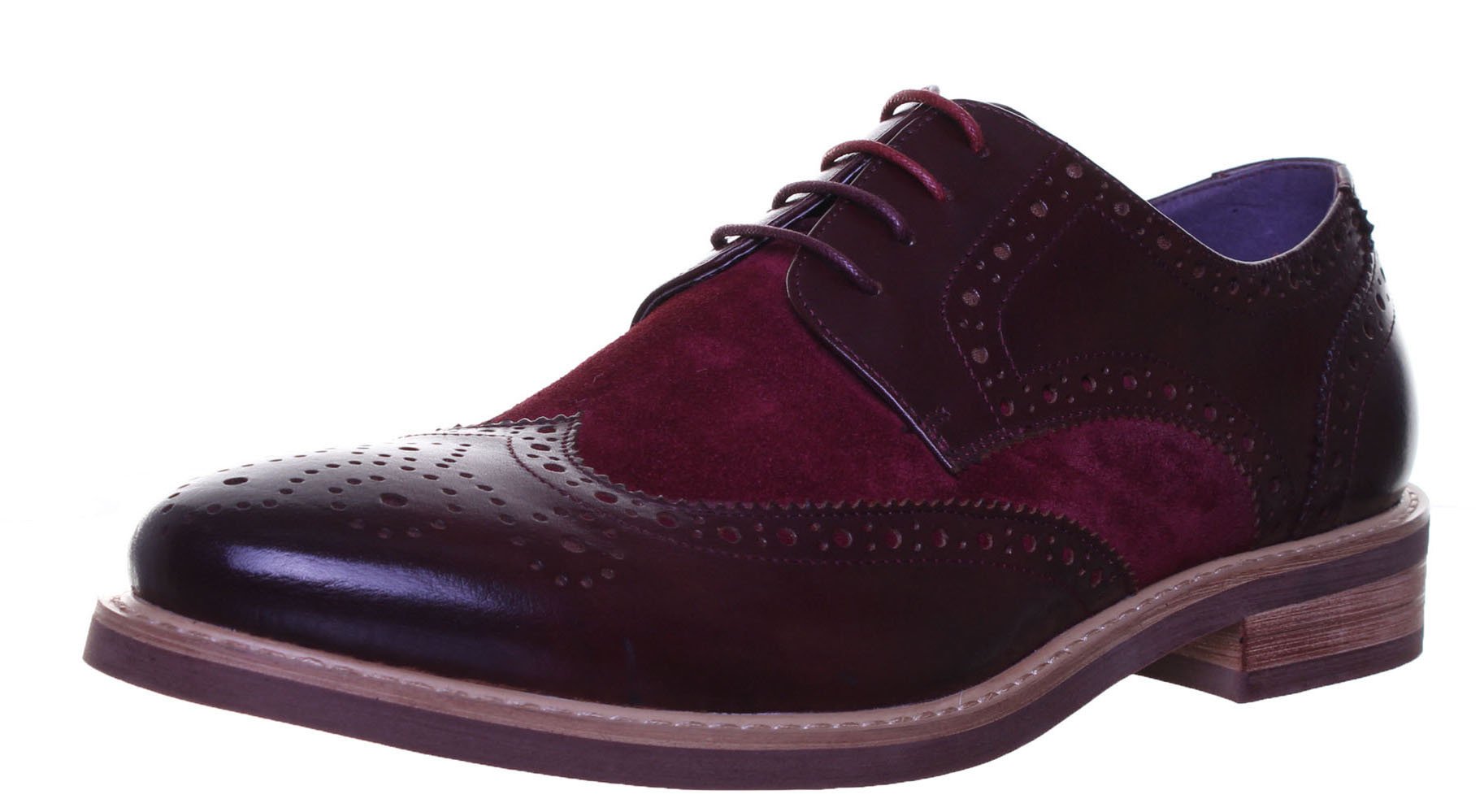 Justin Reece Calvin Leather Suede Combination Brogue Lace up