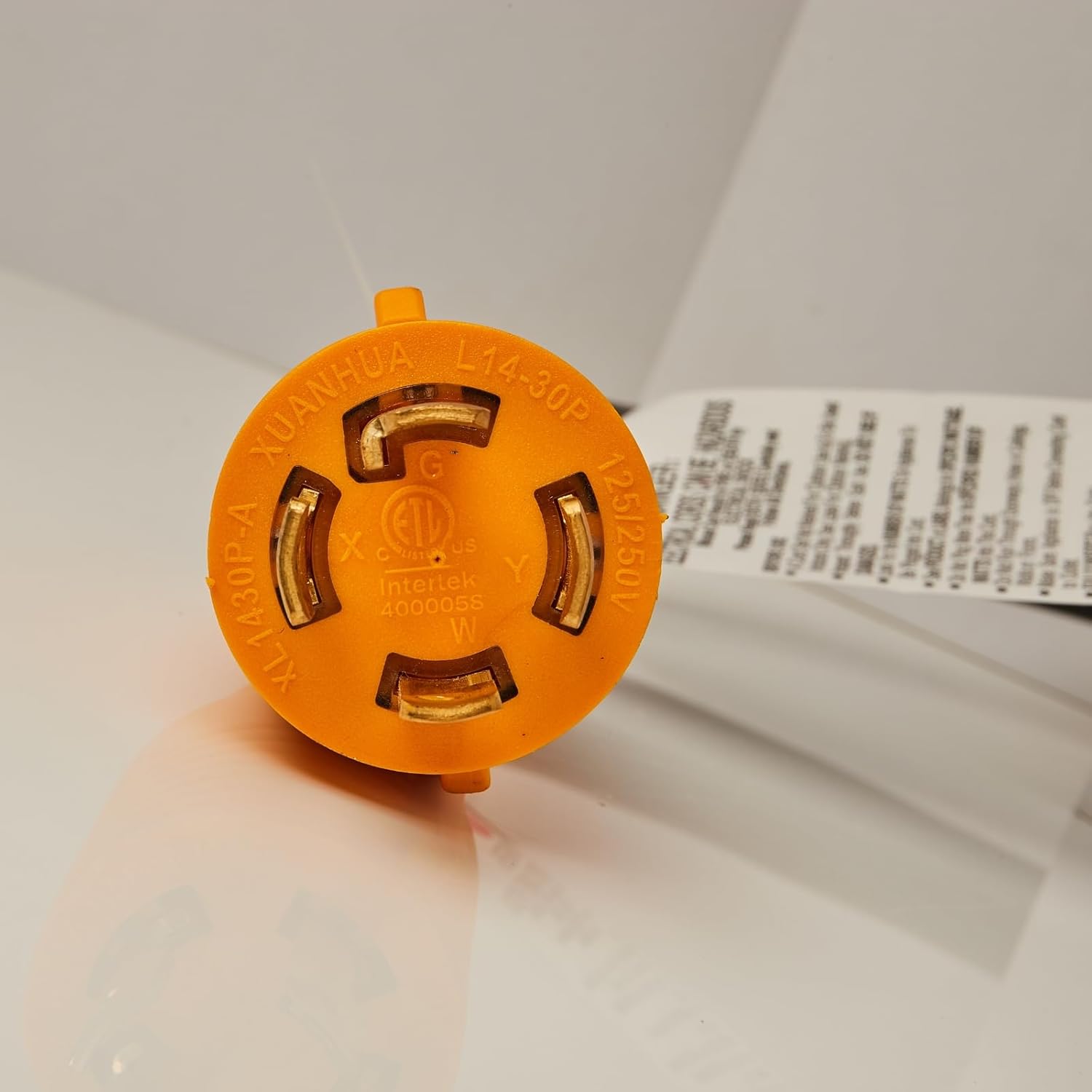 MECMO 4 Prong 30 Amp Generator Splitter Y Adapter NEMA L14-30P to 2x L14-30R, 10 AWG SJTW Generator Locking Power Cord Cable 3FT for Manual Transfer Switch, Portable Generators, Outages 125/250V 7500W