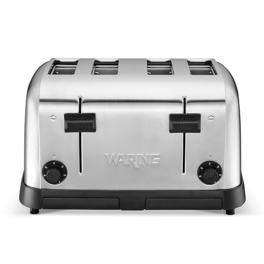 Waring (WCT708) Four-Compartment Pop-Up Toaster, Silver