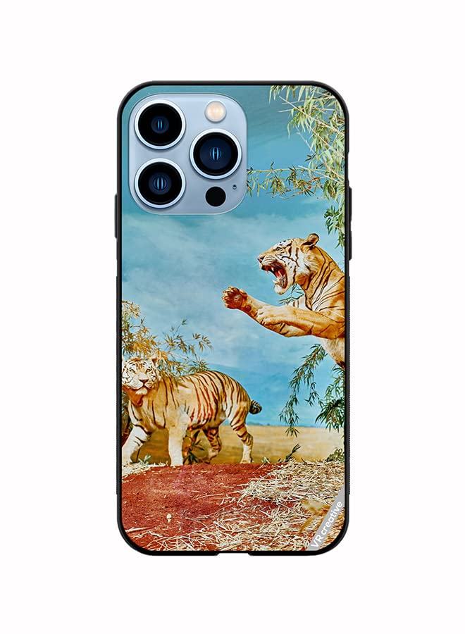 VR CreativeProtective Case Cover For Apple Iphone 14 Pro Max Tiger Jumping Design Multicolour