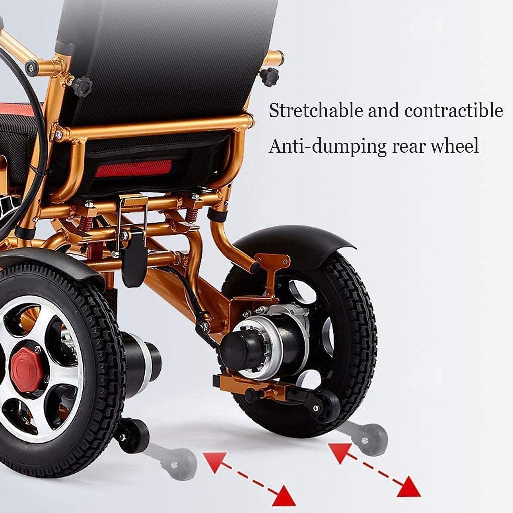 Silla de Ruedas Liviana para Todo Terreno Scooter eléctrico Silla eléctrica de Motor Dual para discapacitados de Todas Las Edades Respaldo Ajustable y ángulo del Pedal, Silla de Ruedas eléctrica ple