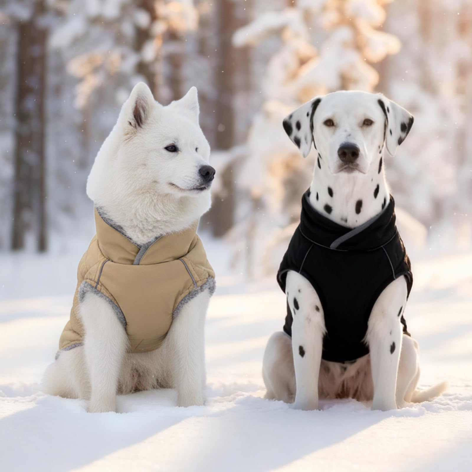 Cappotto invernale per cani con lacci (blu, S)