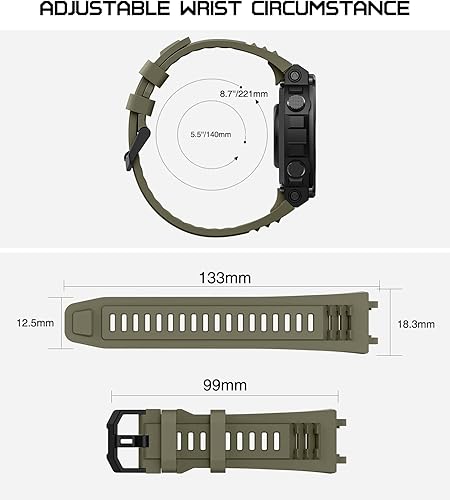 Miniatura 9 de MoKo Correa compatible con Amazfit T-Rex 2, correa de repuesto de silicona suave para reloj deportivo para mujeres y hombres