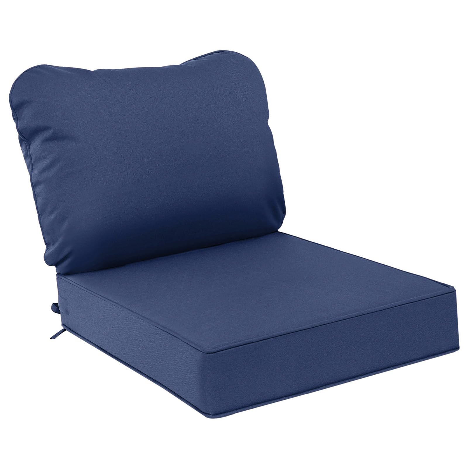 AAAAAcessories Outdoor Deep Seat Cushions, Waterproof, Fade-Resistant Patio Furniture Replacement Cushions, 23.5" x 25.5" x 5" + 23.5" x 19", Navy Blue