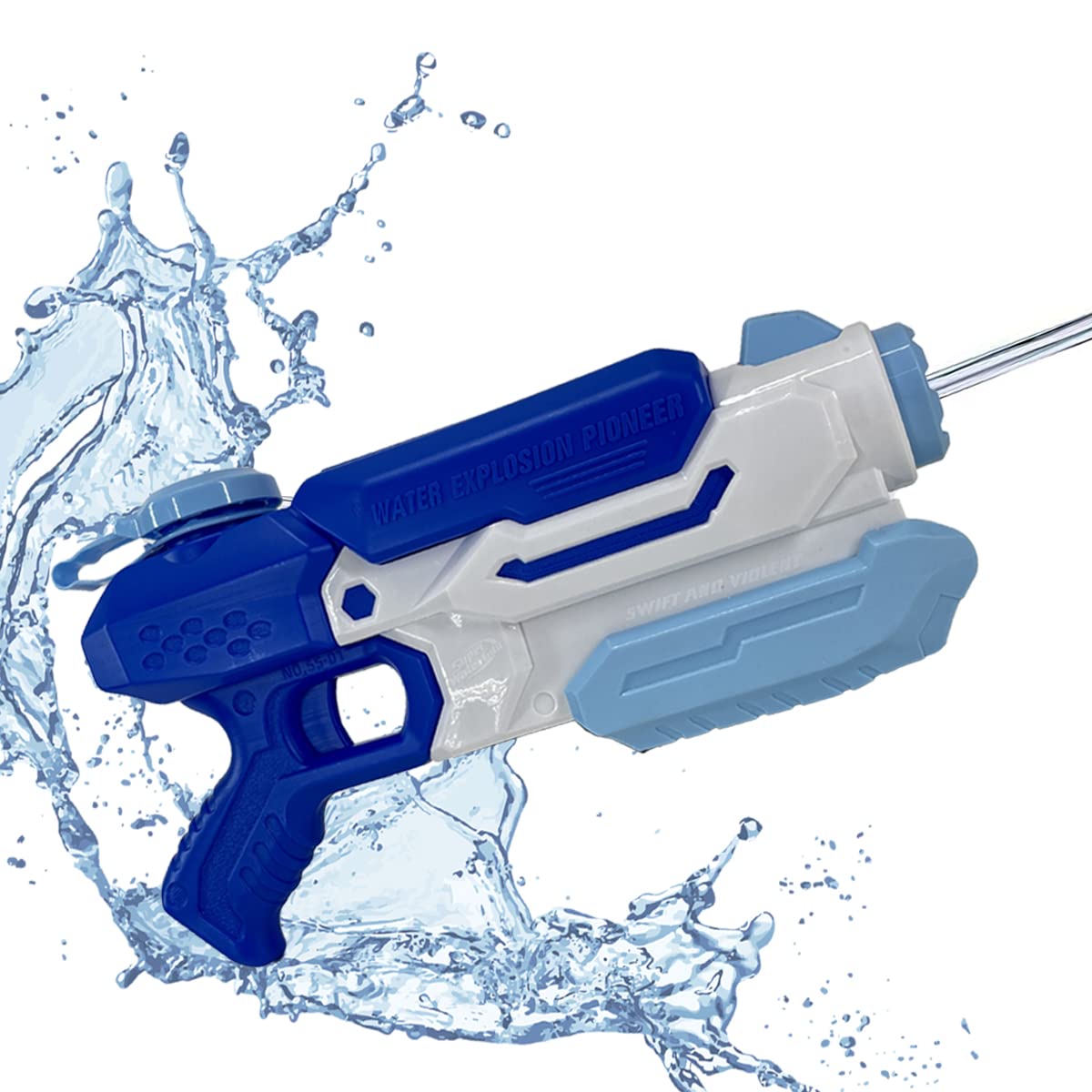 Koolbitz 1200ml Water Blaster Gun for Kids - High-Pressure Pump Action Water Soaker with 35ft Shooting Range - Squirt Gun for Garden Play, Beach and Pool Parties - Outdoor Summer Toy for Kids Ages 3+