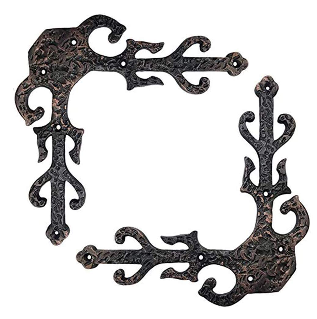 Adonai Hardware Gozan Decorative Antique Iron Dummy Corner Door Strap/L-Bracket (Supplied as 2 Pieces per Pack) - Black Powder Coated — Amazon image 8