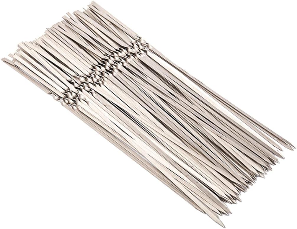 Premium 304 Stainless Steel BBQ Skewers Set for and Reusable Grilling - Perfect for Lamb, Beef, Fish, and Vegetables - Heat-Insulation Design with Convenient - 50pcs