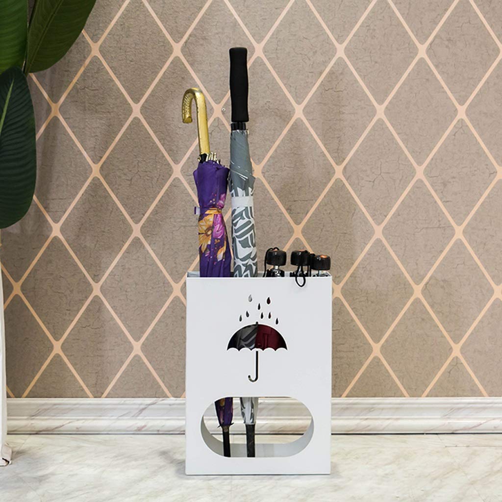 Porte-parapluies noir à bac intégré pour garder vos accessoires accessibles