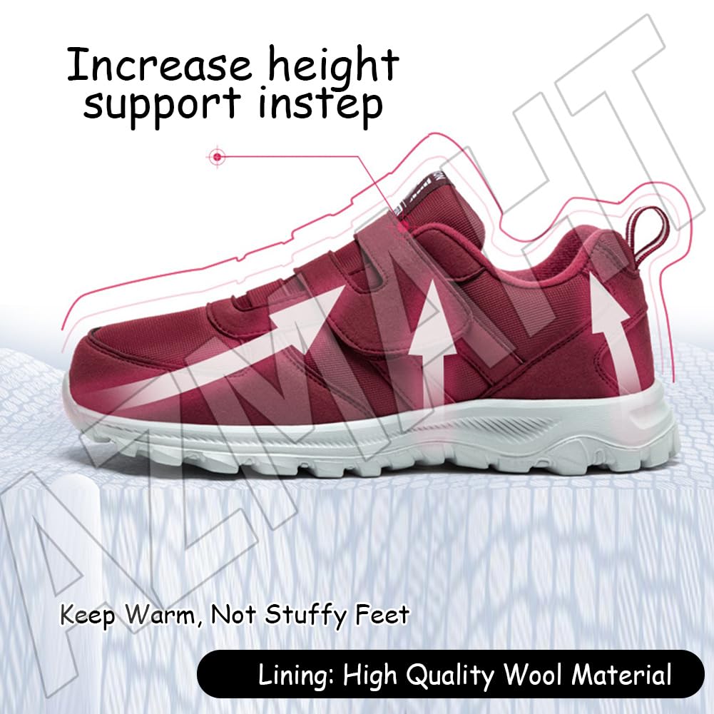 Scarpe Ginnastica a Strappo Larghe per Diabetici in Memory Foam Anziani Scarpa Ortopedica Made in Italy Plantare Estraibile Chiusura a Strappo,Men Black,35/225mm