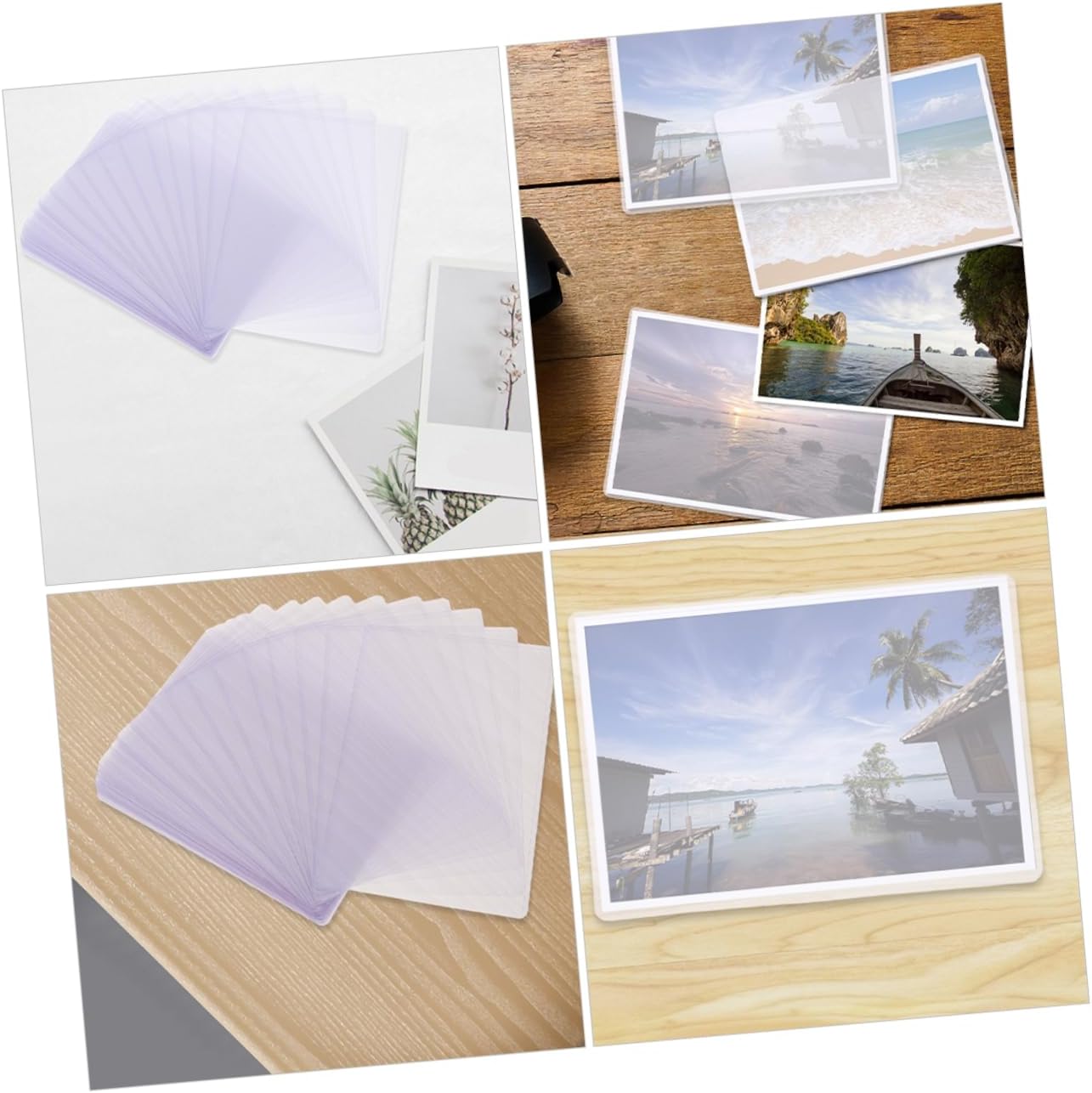 Homoyoyo 50pcs Hard Card Sleeves Showcase Photo Holders Card Protectors for Displaying Photos Postcards