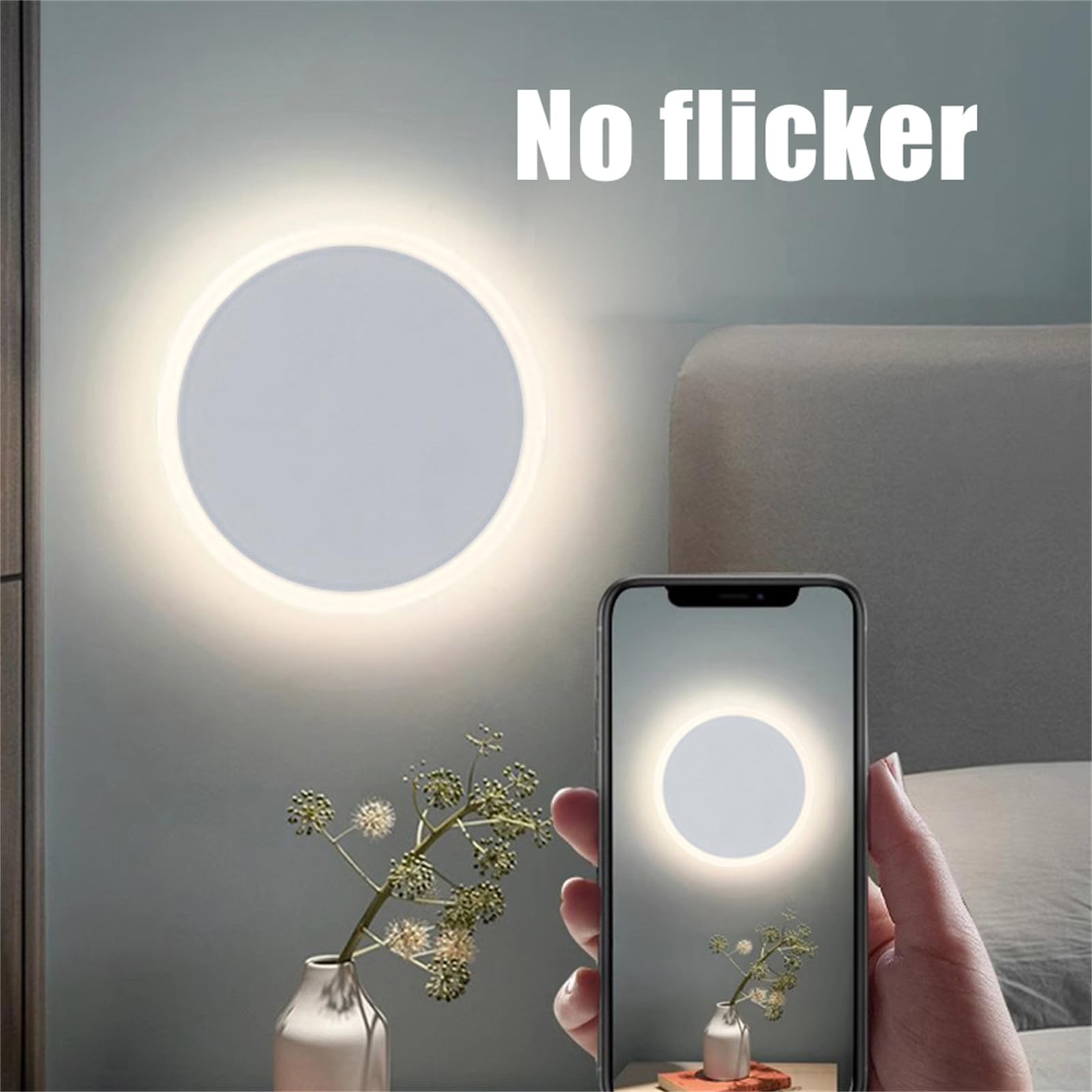 Aplique de Pared con Luces LED para Interiores, magnético, Creativo, con Sensor de Movimiento, lámpara de Pared Recargable por USB, Funciona con Pilas, Redondo, inalámbrico, de ALU