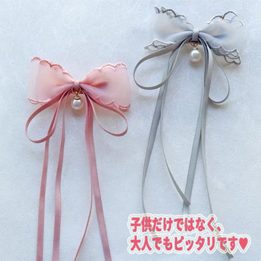 ヘアピン茶リボン卒業式入学色受験入社式