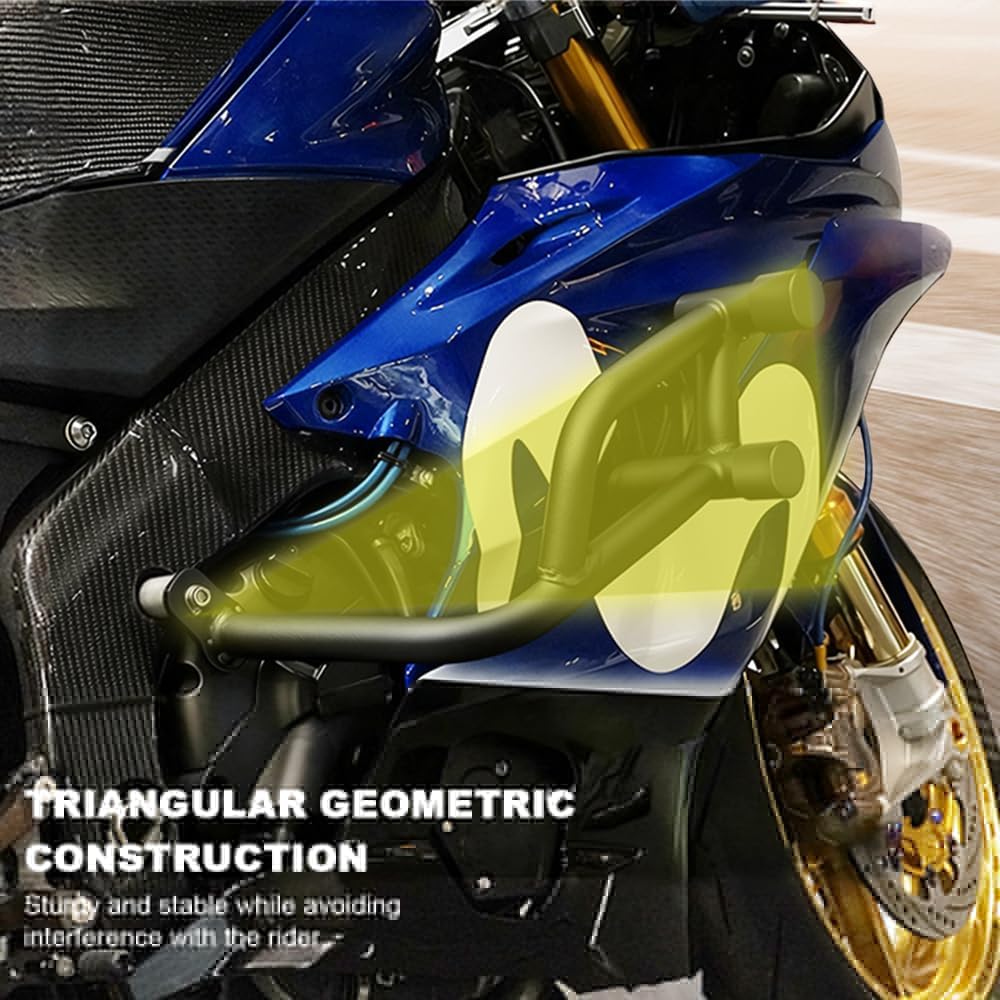 Xitomer Crash Cage Engine Guard Compatible with YZF-R6 2017-2024, Steel Crash Bar Motorcycle Stunt Race Rail Highway Bar Frame Protection
