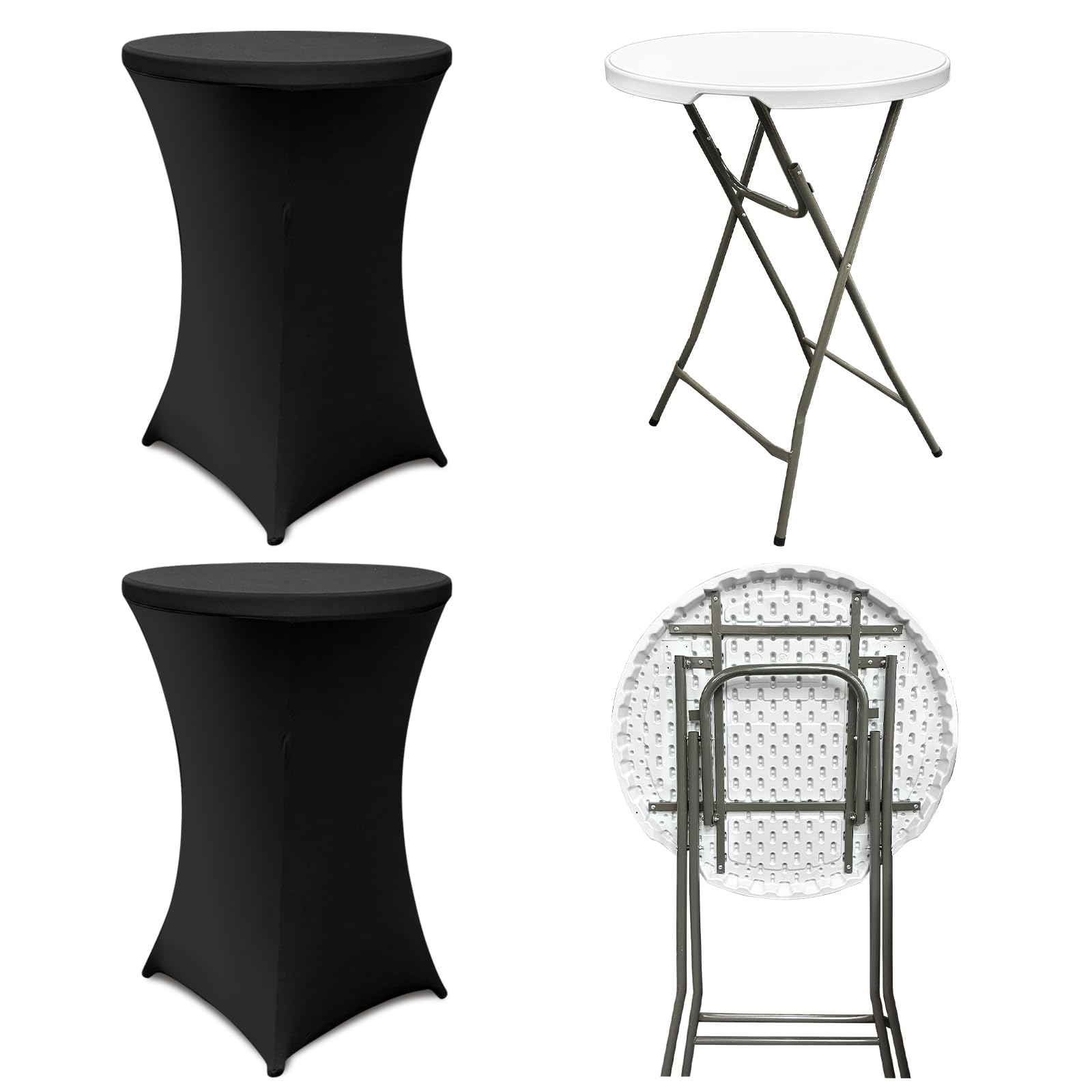 Photo 1 of Sowhatsowoo 2x 32" High Top Round Folding Cocktail Table w/ Covers