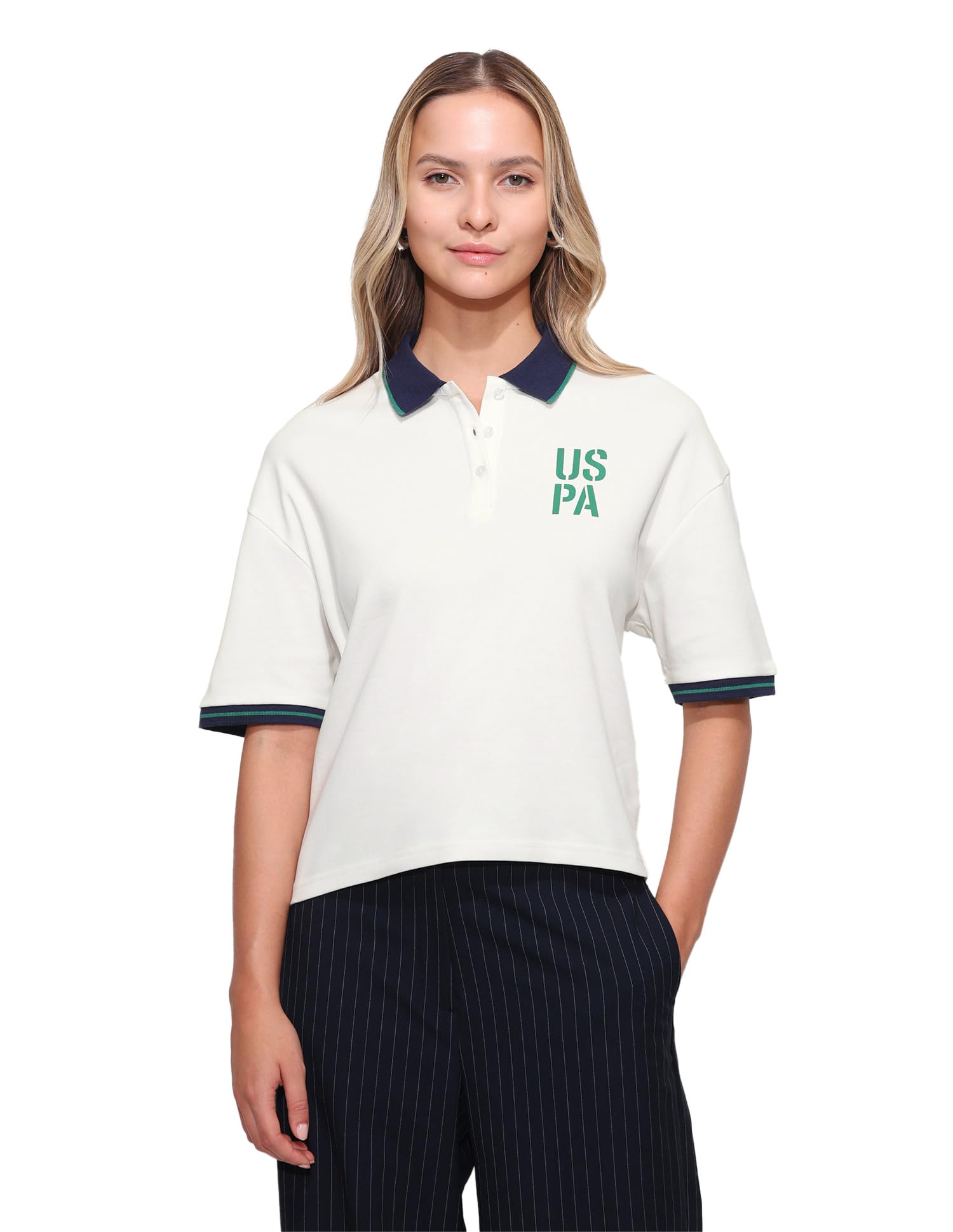 Boxy fit Solid Polo Shirt-image-10