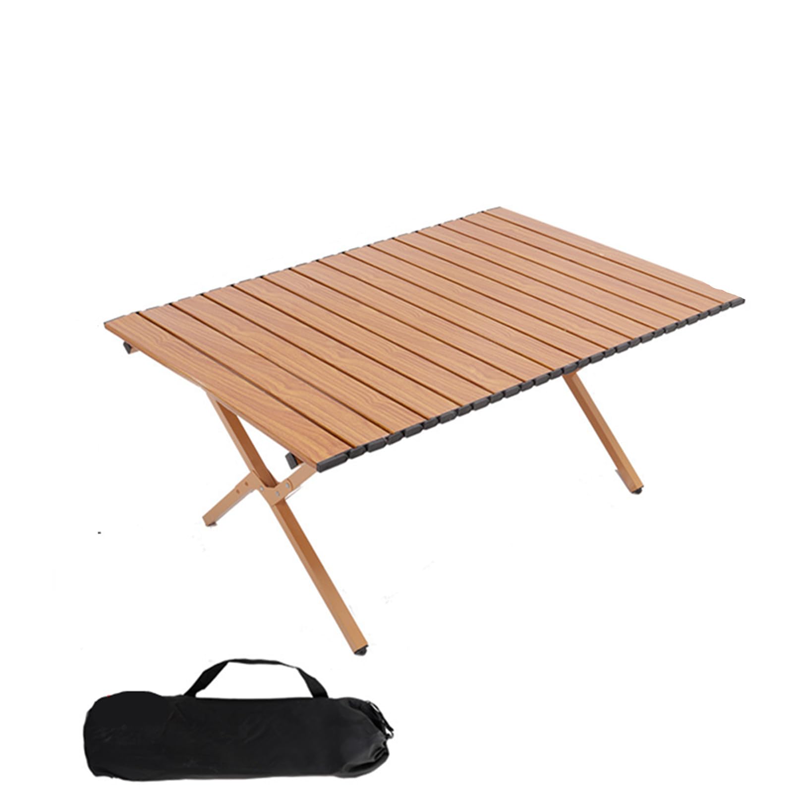 Table pliante de camping roulante et portable avec sac de transport