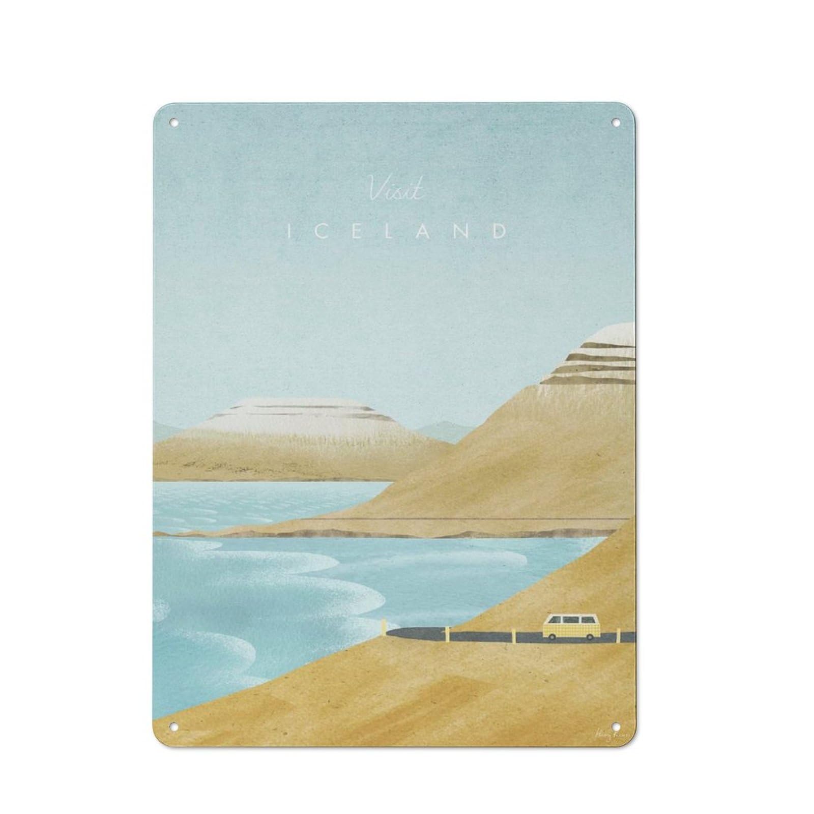 Junmoney Iceland-1 Metal Wall Sign 40X30cm Featuring Iceland For Living Room Wall, For Metal Sign Collectors, For Garage And Workshop Walls
