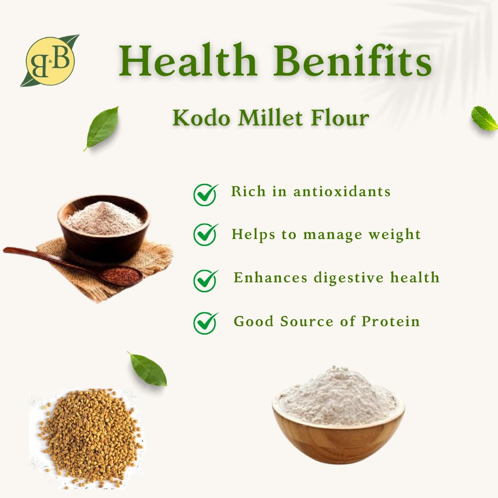 B&B Organics Kodo Millet Flour 1 kg/Traditional Millet Flour/Varagu Maavu - Image 6 thumbnail