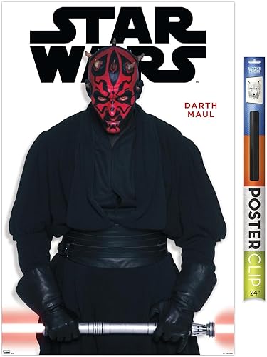 Miniatura 1 de Trends International Star Wars Saga - Póster de pared de Darth Maul Feature Series, 22.37 x 34.00 pulgadas, paquete de póster y clip premium