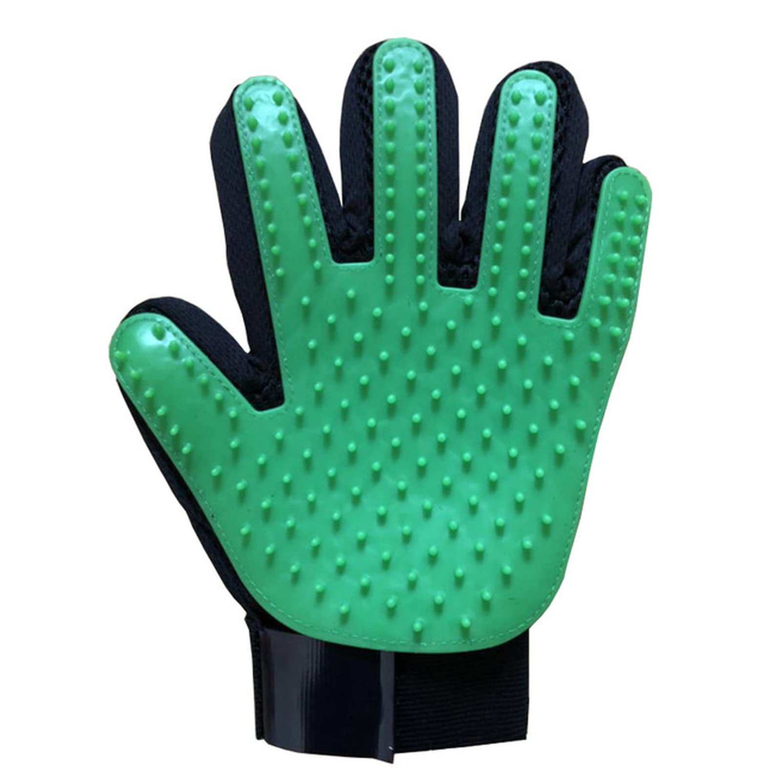 DUnLap Cleaning Gloves Silicone Dog Pet Grooming Glove Cats Brush Comb Deshedding Hair Gloves Dogs Bath Cleaning Supplies Animal Combs Eco Friendly Cleaning Gloves(Green left hand)