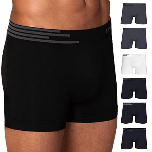 Kit 6 Cuecas Boxer Lupo Microfibra Poliamida Sem Costura Adulto Masculino