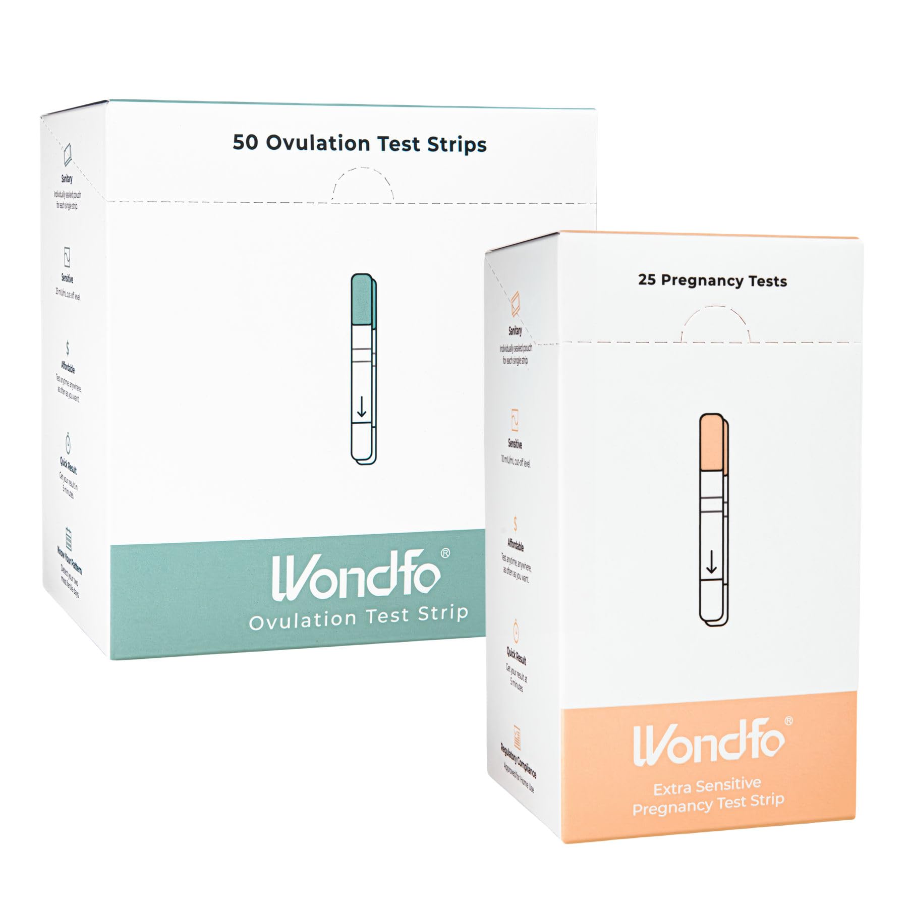 WondfoOvulation Test Strips [50 Packs] - Early Result Pregnancy Test Strips [25 Packs]