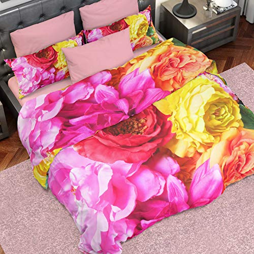 PETTI Artigiani Italiani Duvet Cover, Bedding Set, Satin, 100% Made in Italy, Tropical Large, Super King (250x200 cm)