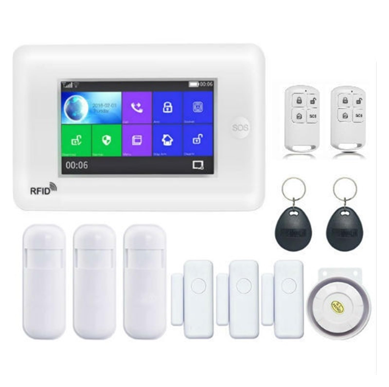 Sistemas Seguridad Hogar TFT Pantalla WiFi 4G Sistema De Alarma gsm Seguridad Antirrobo For El Hogar Detector Movimiento Puerta App Control(D Kit)