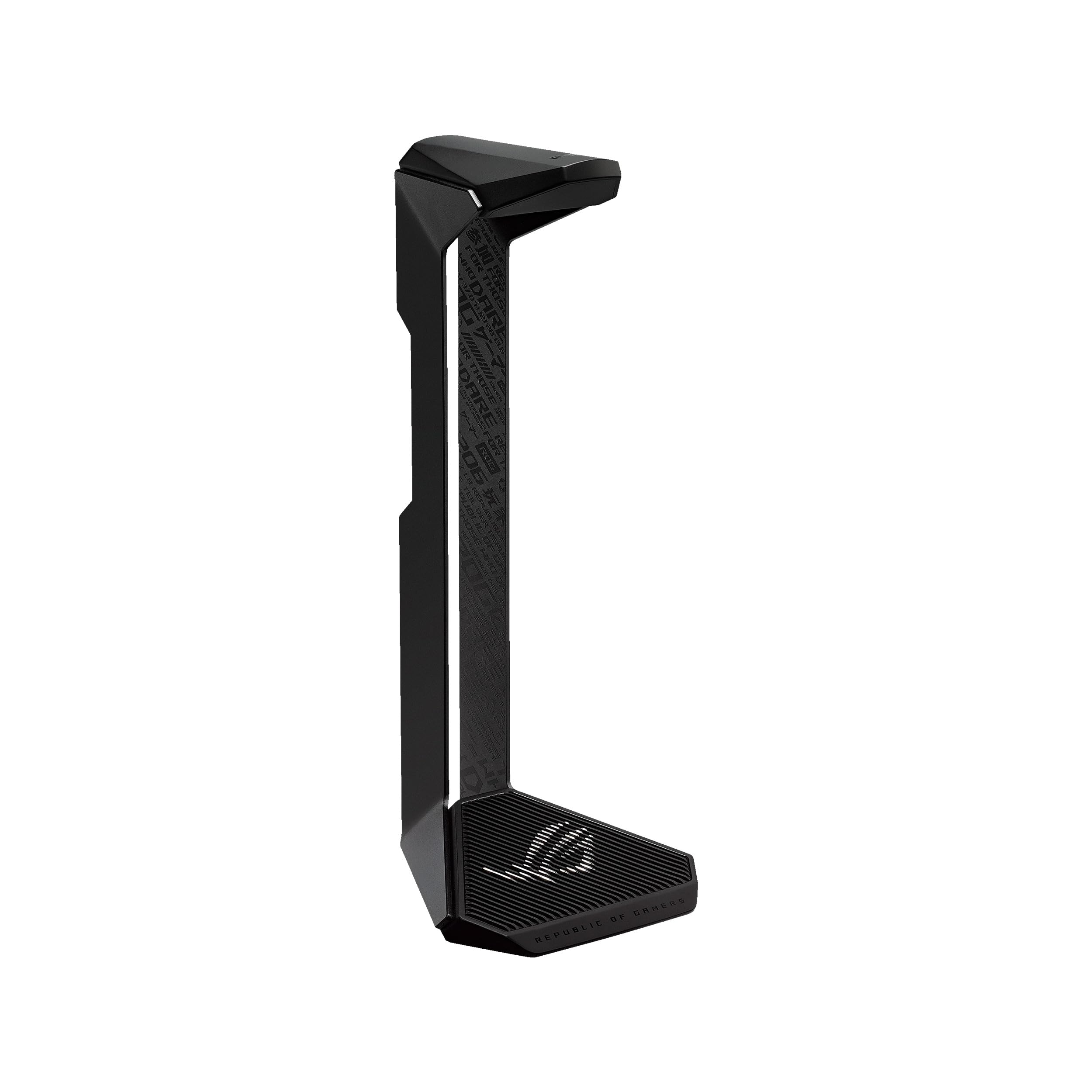 ASUS ROG Throne II Core, Supporto per Cuffie Gaming con Motivi ROG e Logo in Lamina d'Argento, Telaio in Lega di Alluminio, Base Antiscivolo, Estetica e Stabilità di Alta Qualità, Nero