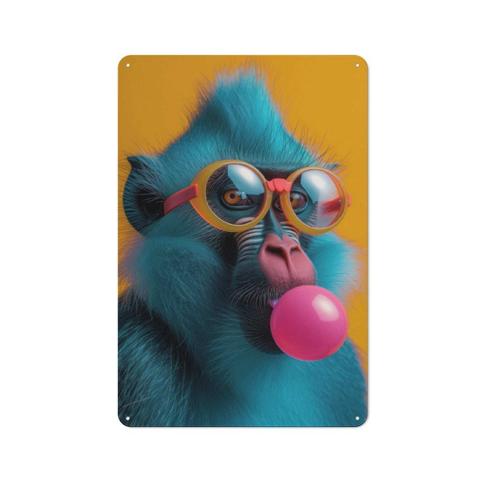 Junmoney Mandrill Bubblegum Retro Metal Sign 30X20cm Featuring For Bar Or Restaurant, For Bar Decor Enthusiasts