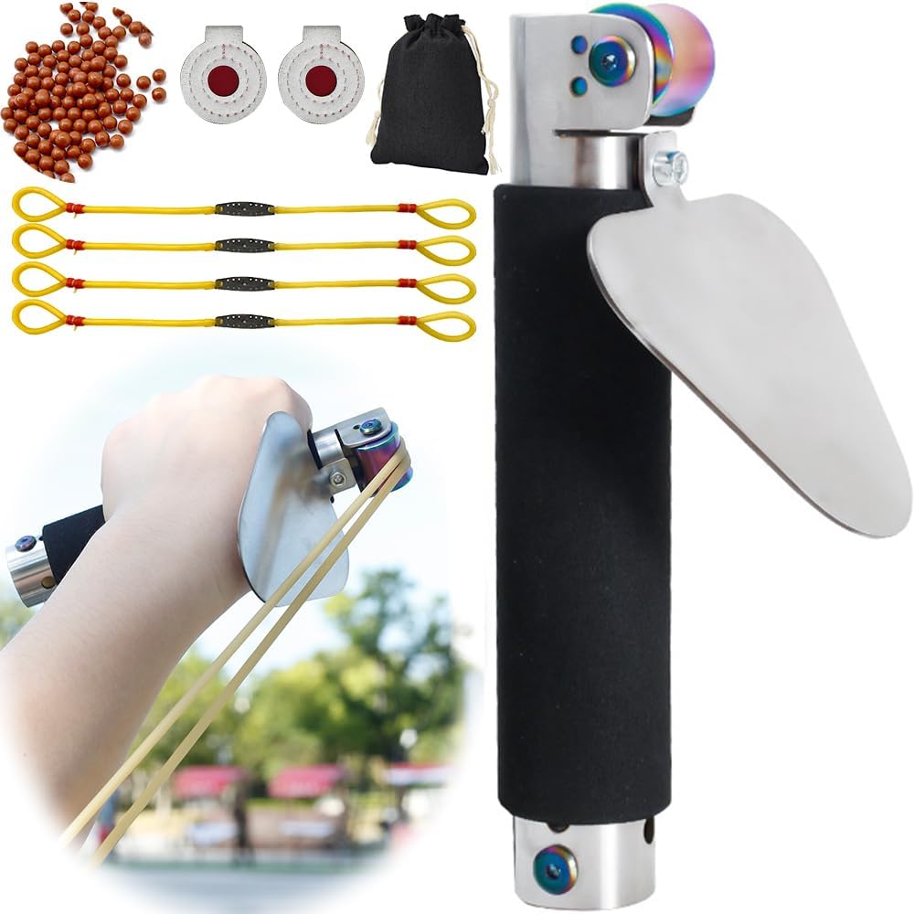 Fishing Slingshot, Sling Shot for Adult with Slingshot Fishing Reel and Fishing Darts, Slingshot Replacement Rubber Bands Shooting Targets for Sports and Outdoors Shooting Games